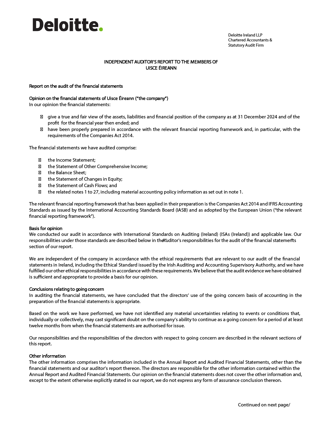 Deloitte Audit Report Cover.