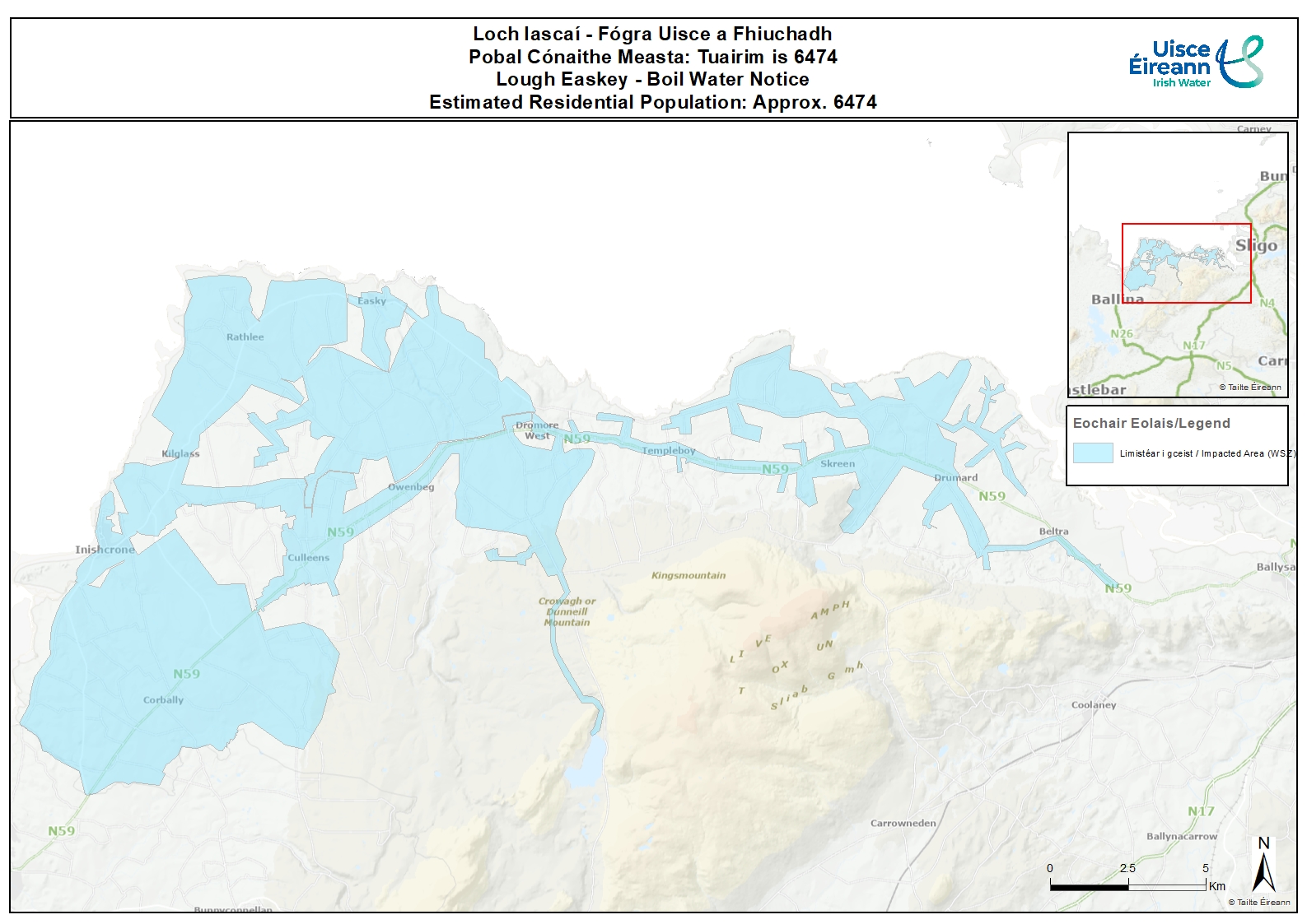Map of affected area