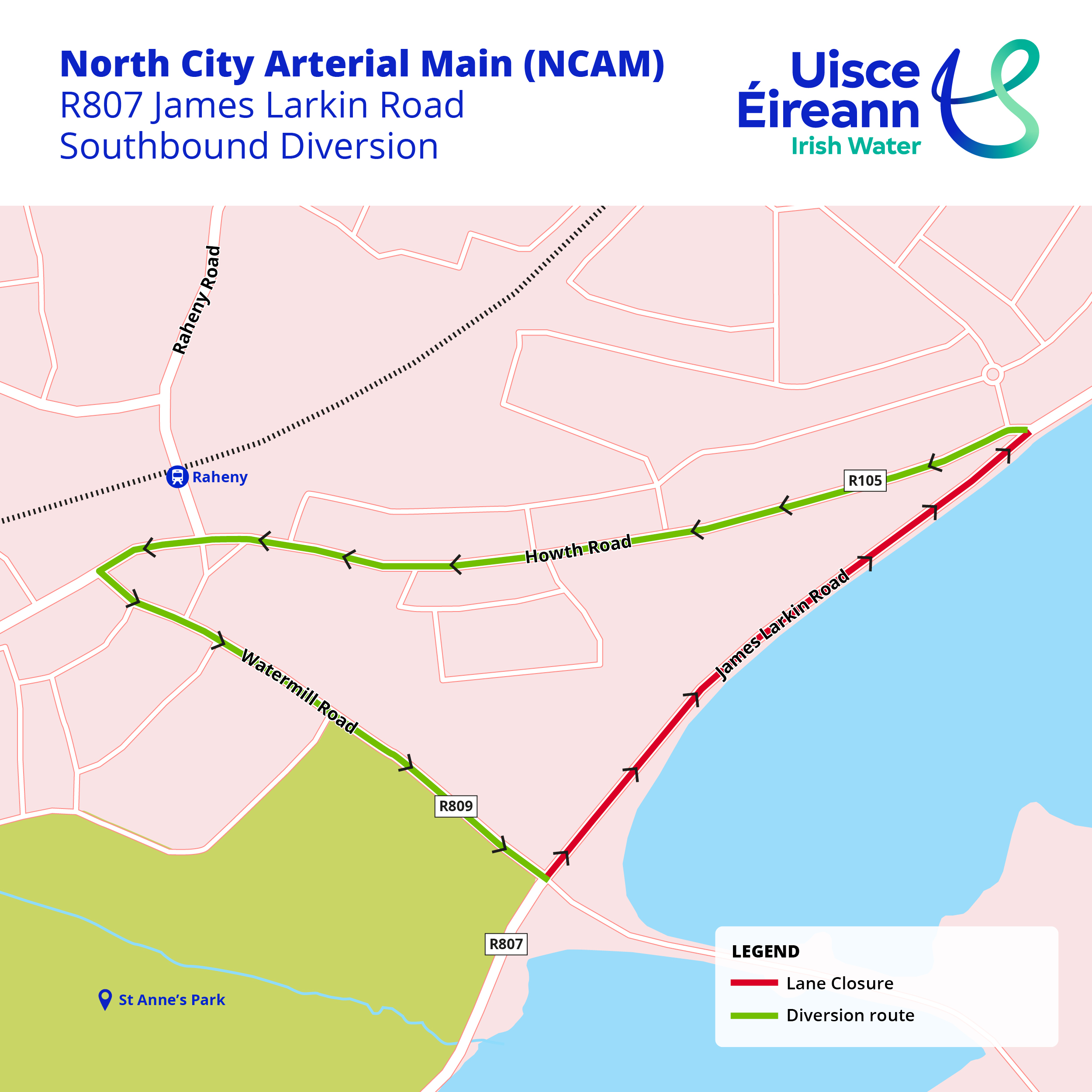 R807 James Larkin Road Southbound Diversion