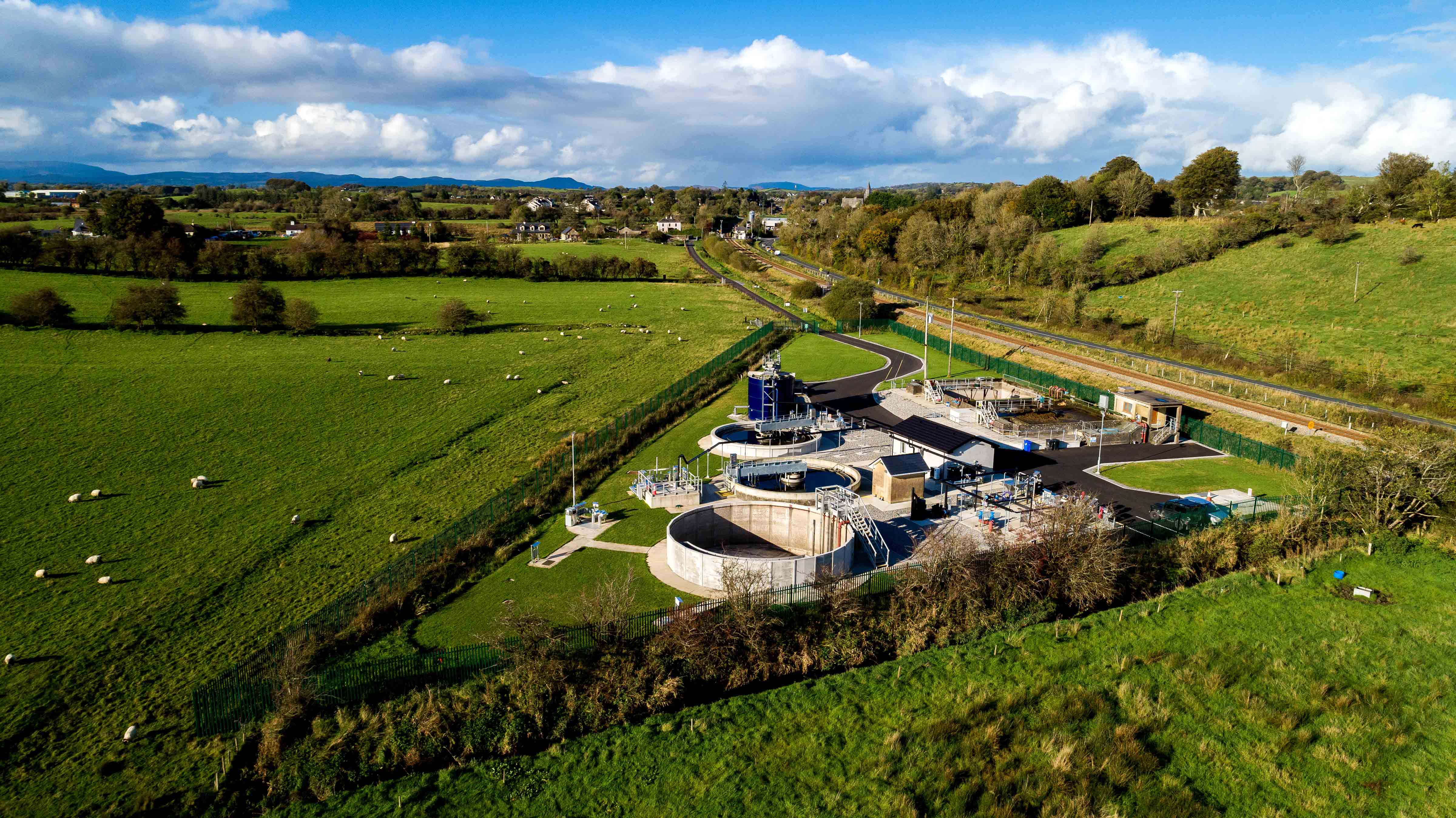 Aerial view of the Ballymote water treatment plant
