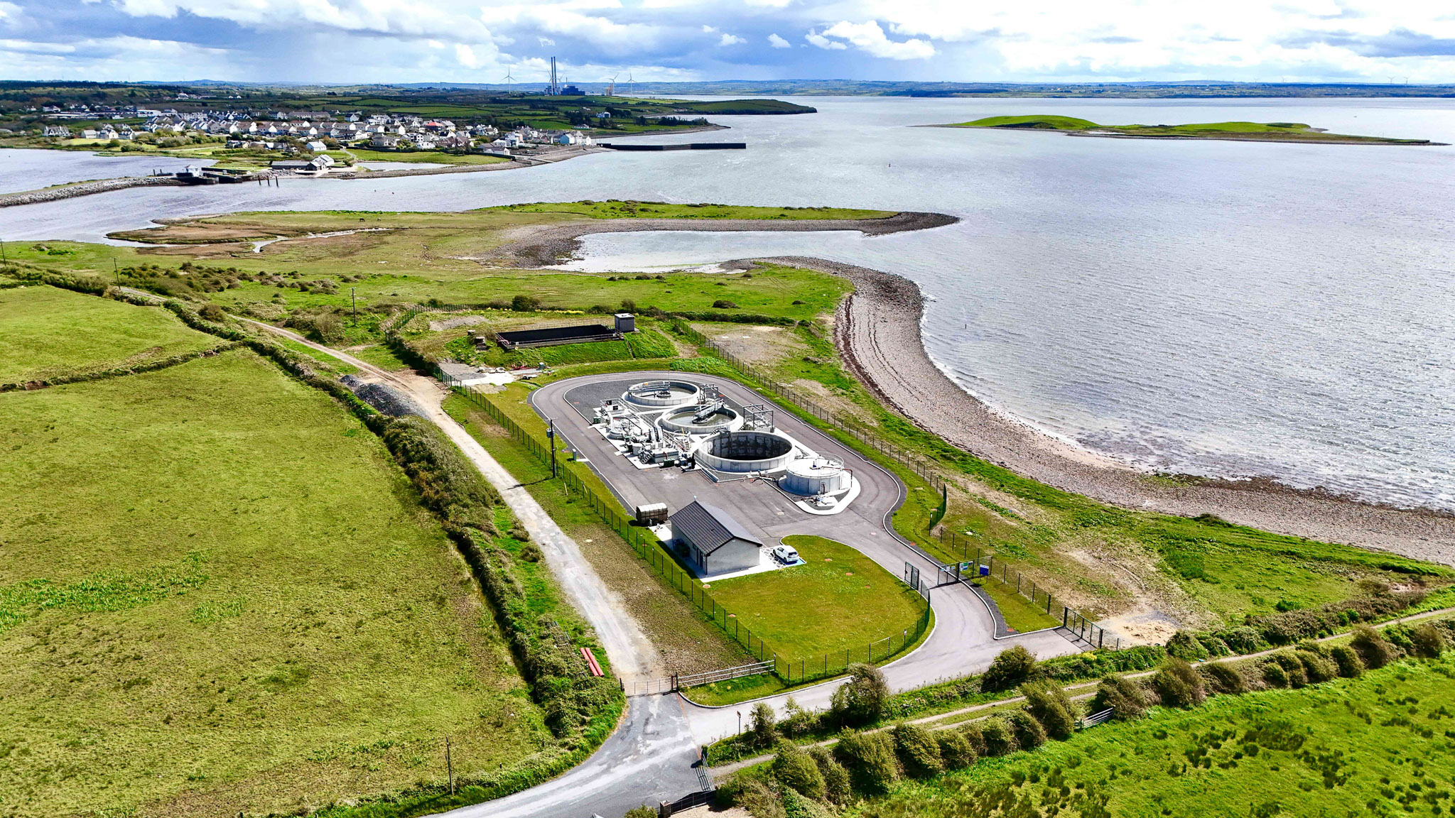 Aerial view of Kilrush Wastewater treatment plant