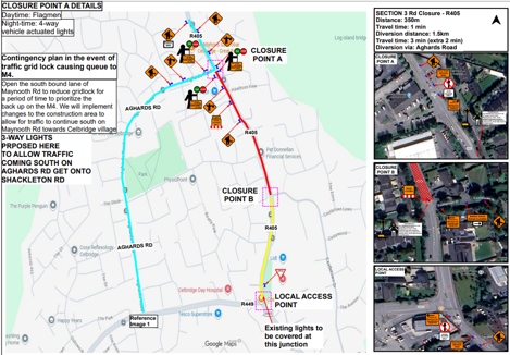 Road Closure 3_R405 Maynooth Road, Celbridge_Traffic Management and Diversion Map